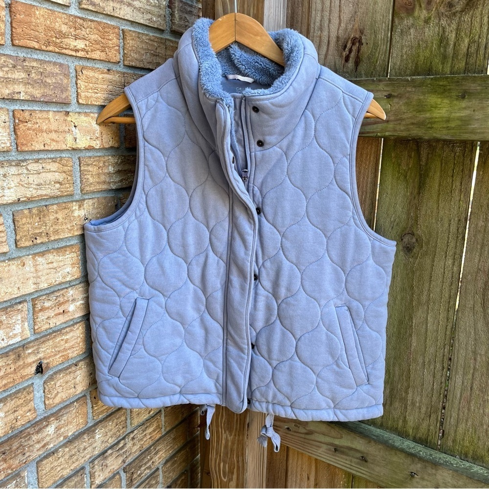 CALIA by Carrie Underwood Quilted Soft Blue Fleece Vest